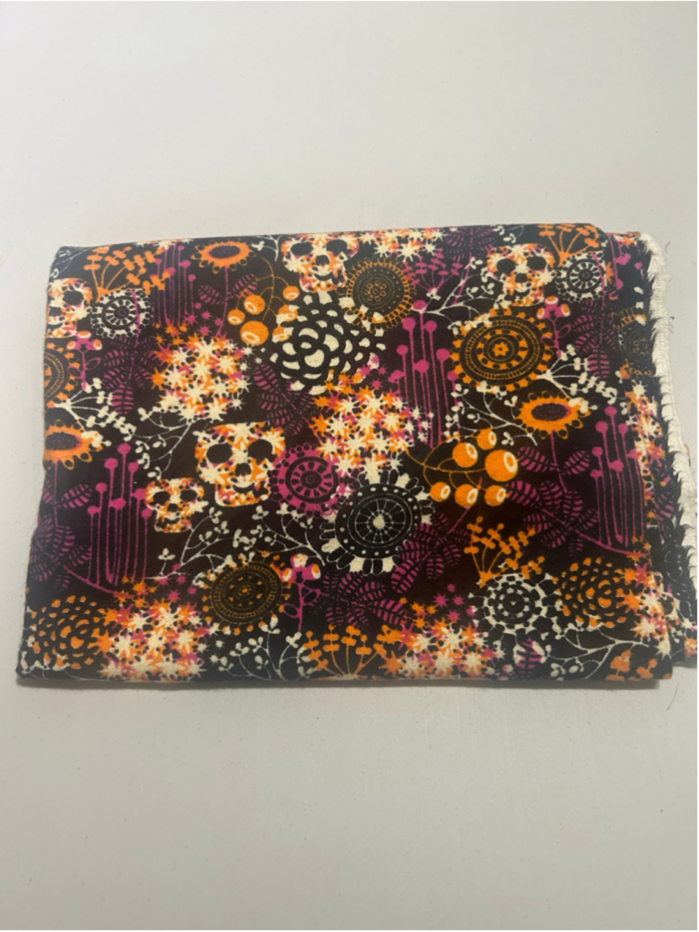 Fabric: 1 Yard 18” Floral Skull Flannel